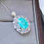 14K GOLD 6.93 CTW NATURAL PARAIBA TOURMALINE & SAPPHIRE PENDANT( WITHOUT CHAIN )