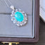 14K GOLD 6.93 CTW NATURAL PARAIBA TOURMALINE & SAPPHIRE PENDANT( WITHOUT CHAIN )