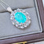 14K GOLD 6.93 CTW NATURAL PARAIBA TOURMALINE & SAPPHIRE PENDANT( WITHOUT CHAIN )