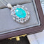 14K GOLD 6.93 CTW NATURAL PARAIBA TOURMALINE & SAPPHIRE PENDANT( WITHOUT CHAIN )