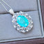 14K GOLD 6.93 CTW NATURAL PARAIBA TOURMALINE & SAPPHIRE PENDANT( WITHOUT CHAIN )