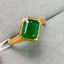 14K GOLD 1.59 CT VIVID GREEN NATURAL EMERALD RING