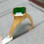 14K GOLD 1.59 CT VIVID GREEN NATURAL EMERALD RING