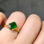 14K GOLD 1.59 CT VIVID GREEN NATURAL EMERALD RING