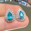 14K GOLD 1.25 CT NATURAL PARAIBA TOURMALINE & DIAMOND EARRINGS