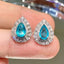 14K GOLD 1.25 CT NATURAL PARAIBA TOURMALINE & DIAMOND EARRINGS