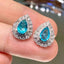 14K GOLD 1.25 CT NATURAL PARAIBA TOURMALINE & DIAMOND EARRINGS