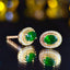 14K GOLD 1.3 CT VIVID GREEN NATURAL EMERALD & DIAMOND EARRINGS
