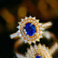 14K GOLD 0.80 CTW NATURAL SAPPHIRE & DIAMOND RING