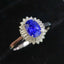 14K GOLD 1.2 CT NATURAL SAPPHIRE & DIAMOND & SAPPHIRE RING