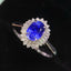14K GOLD 1.2 CT NATURAL SAPPHIRE & DIAMOND & SAPPHIRE RING