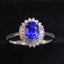 14K GOLD 1.2 CT NATURAL SAPPHIRE & DIAMOND & SAPPHIRE RING