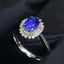 14K GOLD 1.2 CT NATURAL SAPPHIRE & DIAMOND & SAPPHIRE RING