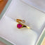 14K GOLD 0.65 CT NATURAL RUBY & DIAMOND RING