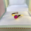 14K GOLD 0.65 CT NATURAL RUBY & DIAMOND RING