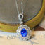 14K GOLD 2.29 CTW NATURAL SAPPHIRE & DIAMOND PENDANT( WITHOUT CHAIN )