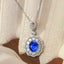 14K GOLD 2.29 CTW NATURAL SAPPHIRE & DIAMOND PENDANT( WITHOUT CHAIN )