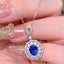 14K GOLD 2.29 CTW NATURAL SAPPHIRE & DIAMOND PENDANT( WITHOUT CHAIN )