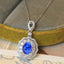 14K GOLD 2.29 CTW NATURAL SAPPHIRE & DIAMOND PENDANT( WITHOUT CHAIN )