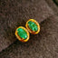 14K GOLD 0.8 CT NATURAL EMERALD & DIAMOND EARRINGS