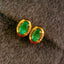 14K GOLD 0.8 CT NATURAL EMERALD & DIAMOND EARRINGS