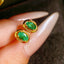 14K GOLD 0.8 CT NATURAL EMERALD & DIAMOND EARRINGS