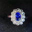 14K GOLD 0.8 CT NATURAL SAPPHIRE & DIAMOND & SAPPHIRE RING/PENDANT( WITHOUT CHAIN )