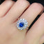 14K GOLD 0.8 CT NATURAL SAPPHIRE & DIAMOND & SAPPHIRE RING/PENDANT( WITHOUT CHAIN )