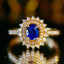 14K GOLD 0.80 CTW NATURAL SAPPHIRE & DIAMOND RING