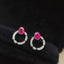 14K GOLD 1.00 CT NATURAL RUBY & DIAMOND EARRINGS