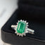 14K GOLD 1.25 CT NATURAL EMERALD & DIAMOND RING