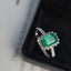 14K GOLD 1.25 CT NATURAL EMERALD & DIAMOND RING