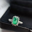 14K GOLD 1.25 CT NATURAL EMERALD & DIAMOND RING
