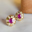 14K GOLD 0.75 CT NATURAL RUBY & DIAMOND EARRINGS