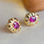 14K GOLD 0.75 CT NATURAL RUBY & DIAMOND EARRINGS