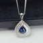 14K GOLD 1.55 CT NATURAL SAPPHIRE & DIAMOND PENDANT( WITHOUT CHAIN )