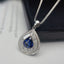 14K GOLD 1.55 CT NATURAL SAPPHIRE & DIAMOND PENDANT( WITHOUT CHAIN )