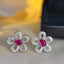 14K GOLD 1.15 CT NATURAL RUBY & DIAMOND EARRINGS