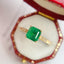 14K GOLD 1.15 CT VIVID GREEN NATURAL EMERALD & DIAMOND RING