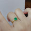 14K GOLD 1.15 CT VIVID GREEN NATURAL EMERALD & DIAMOND RING