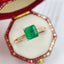 14K GOLD 1.15 CT VIVID GREEN NATURAL EMERALD & DIAMOND RING
