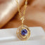 14K GOLD 0.90 CT NATURAL TANZANITE & DIAMOND PENDANT( WITHOUT CHAIN )
