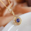 14K GOLD 0.90 CT NATURAL TANZANITE & DIAMOND PENDANT( WITHOUT CHAIN )