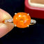 14K GOLD 3.88 CT NATURAL SPESSARTINE & DIAMOND RING