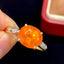 14K GOLD 3.88 CT NATURAL SPESSARTINE & DIAMOND RING