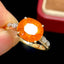 14K GOLD 3.88 CT NATURAL SPESSARTINE & DIAMOND RING