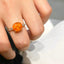 14K GOLD 3.88 CT NATURAL SPESSARTINE & DIAMOND RING