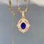 14K GOLD 1.08 CT NATURAL SAPPHIRE & DIAMOND PENDANT( WITHOUT CHAIN )