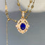 14K GOLD 1.08 CT NATURAL SAPPHIRE & DIAMOND PENDANT( WITHOUT CHAIN )