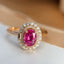 14K GOLD 1.20 CT NATURAL RUBY & DIAMOND & SAPPHIRE RING